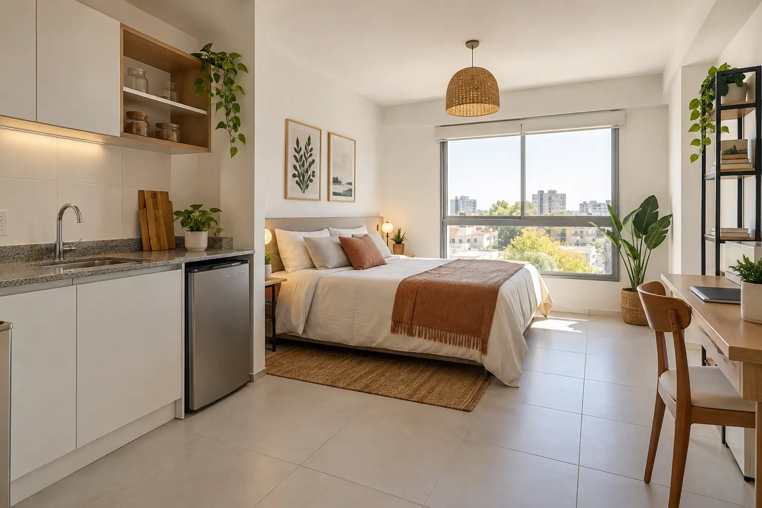 Monoambiente con cocina integrada